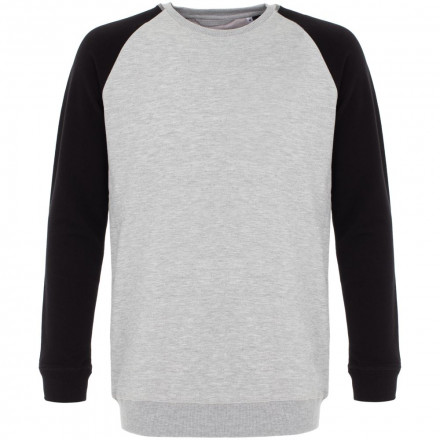 Свитшот мужской Kulonga Raeglan Bicolor, серый меланж с черным