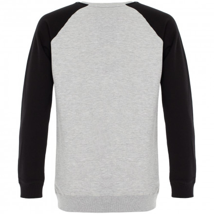 Свитшот мужской Kulonga Raeglan Bicolor, серый меланж с черным