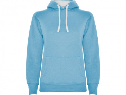 Толстовка с капюшоном Urban женская, небесно-голубой/белый
