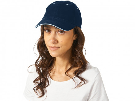 Бейсболка New Castle 6-ти панельная, т синий/белый