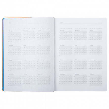 Ежедневник Blues недатированный, коричневый с голубым