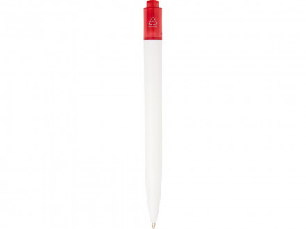 Шариковая ручка Thalaasa из океанического пластика, красный прозрачный/белый