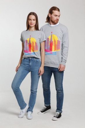 Толстовка Moscow State of Mind, серый меланж