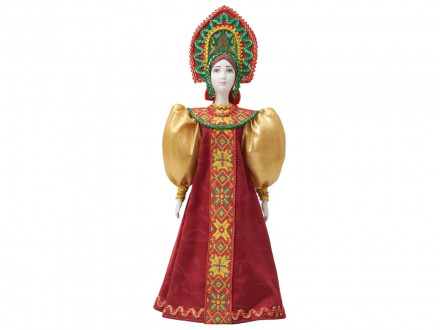 Подарочный набор: кукла фарфоровая, мед, красный