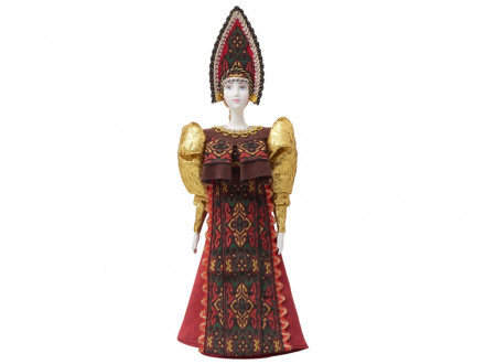 Подарочный набор: кукла фарфоровая, мед, красный