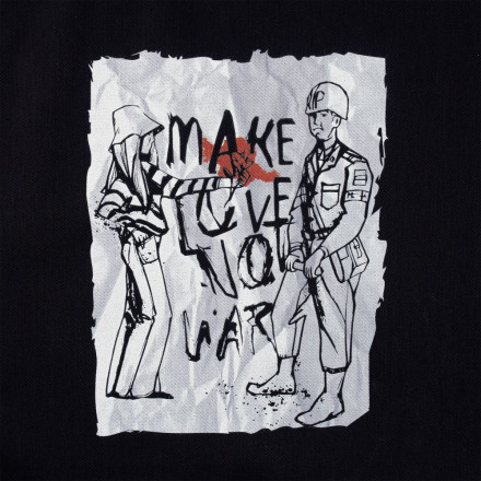 Холщовая сумка Make Love, ver.2, черная с красными ручками