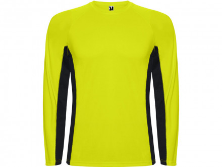 Футболка Shanghai  мужская с длинным рукавом, неоновый желтый/черный