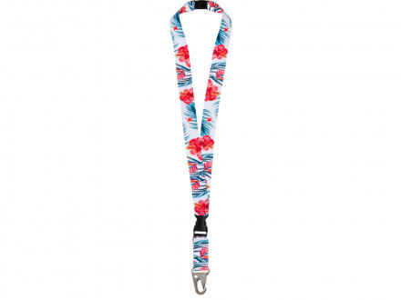 Ланъярд 2,5 см под сублимацию с большим карабином, межуровневым замком и замком обрыва