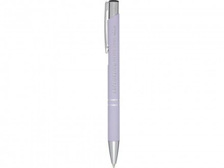 Шариковая кнопочная ручка Moneta с матовым антискользящим покрытием, лиловый
