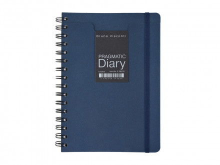Ежедневник недатированный на гребне А5 Pragmatic, темно-синий