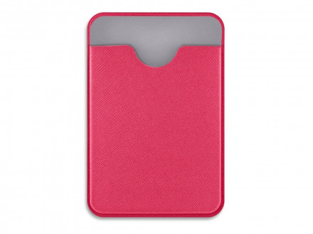 Чехол-картхолдер Favor на клеевой основе на телефон для пластиковых карт и и карт доступа, фуксия