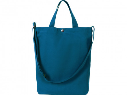 Сумка Helfer из хлопка на кнопке с регулирующейся лямкой, индиго