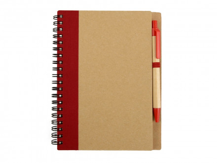 Блокнот Priestly с ручкой, красный