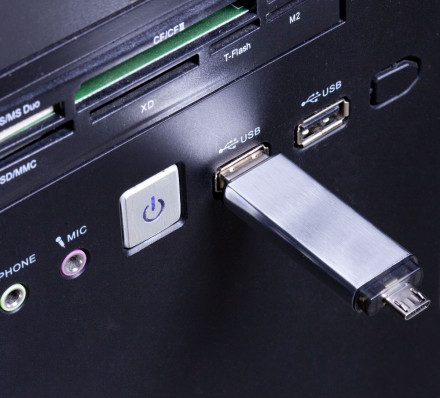 Флешка Uniscend Doubles, с Micro USB, серебристая 16 Гб