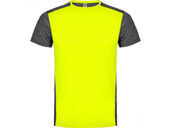 Спортивная футболка Zolder мужская, неоновый желтый/черный меланж