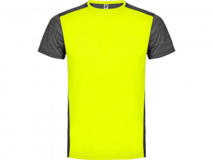Спортивная футболка Zolder мужская, неоновый желтый/черный меланж