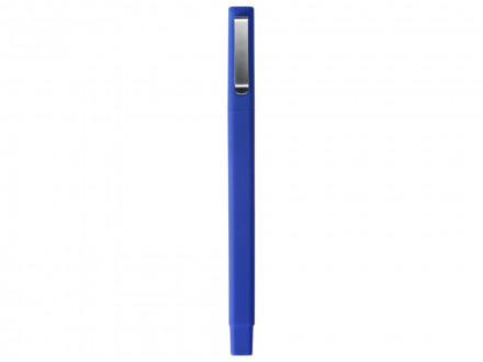 Ручка шариковая пластиковая Quadro Soft, квадратный корпус с покрытием софт-тач, синий