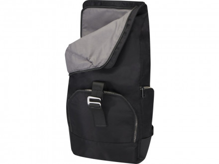 Рюкзак Rhine 15 GRS со сворачивающимся верхом на 18 л из материала, переработанного по стандарту GRS, сплошной черный