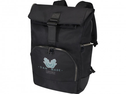 Рюкзак Rhine 15 GRS со сворачивающимся верхом на 18 л из материала, переработанного по стандарту GRS, сплошной черный