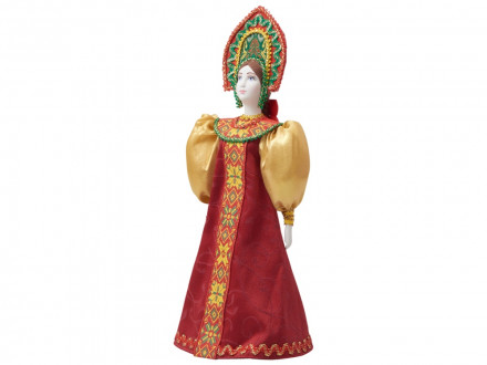 Подарочный набор: кукла фарфоровая, крем-мед, красный