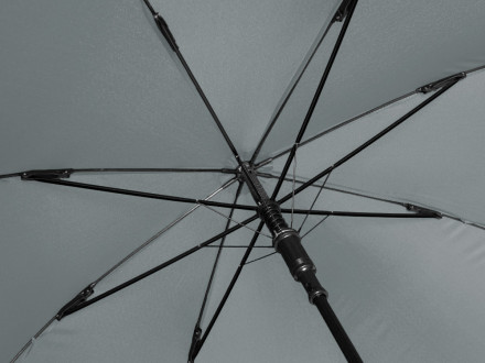 Зонт-трость Reviver с куполом из переработанного пластика, серый