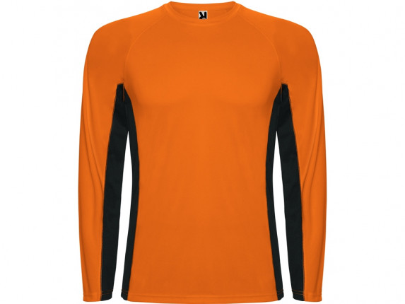 Футболка Shanghai  мужская с длинным рукавом, неоновый оранжевый/черный