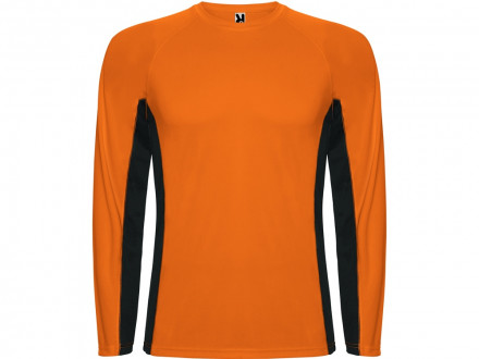 Футболка Shanghai  мужская с длинным рукавом, неоновый оранжевый/черный