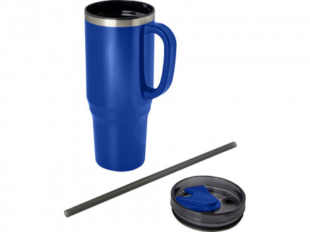 Melbourne кружка 1200 мл, сертифицированная согласно RCS, с соломинкой - Ярко- синий