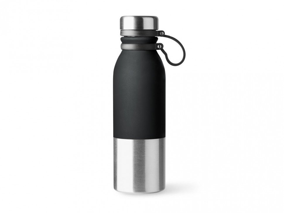 Бутылка ALKE из стали 304 с двухцветным корпусом, 850 мл, серебристый/черный (Р)