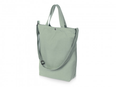 Сумка Helfer из хлопка на кнопке с регулирующейся лямкой, оливковый