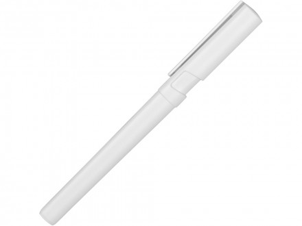 Ручка пластиковая шариковая трехгранная Nook с подставкой для телефона в колпачке, белый