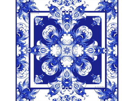 Набор: платок Гжель и свеча Птица счастья