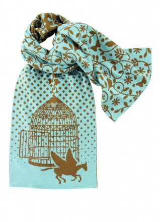 Шарф Free Spirit, голубой/бронзово-золотой