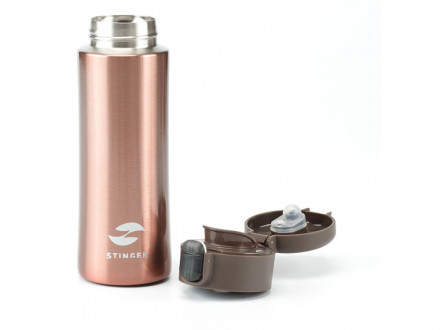 Термокружка Stinger, 0,35 л, сталь/пластик, розовое золото глянцевый, 8,4 x 7 x 21,2 см