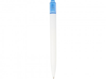 Шариковая ручка Thalaasa из океанического пластика, синий прозрачный/белый