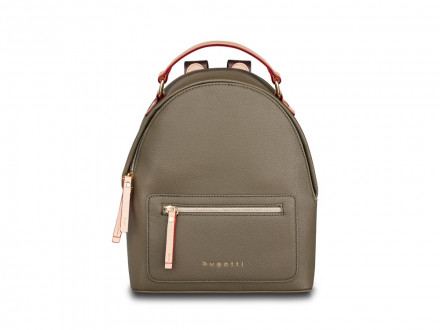 Рюкзак женский BUGATTI Ella, оливковый, полиуретан, 24х11,5х28 см