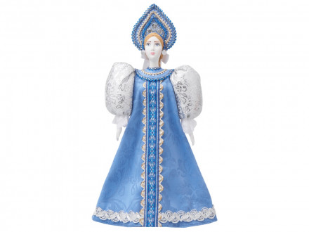 Подарочный набор: кукла фарфоровая, крем-мед, голубой