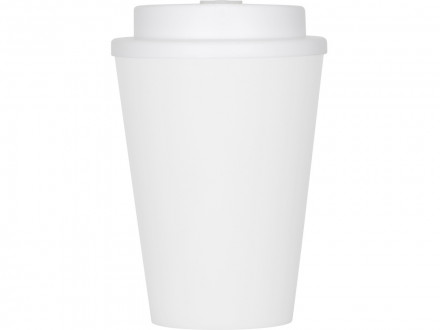 Пластиковый стакан Take away с двойными стенками и крышкой с силиконовым клапаном, 350 мл, белый