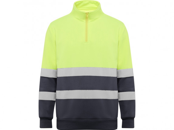 Свитшот ворот на молнии Spica, свинцовый/неоновый желтый