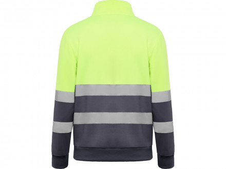 Свитшот ворот на молнии Spica, свинцовый/неоновый желтый