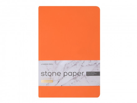 Ежедневник с каменной бумагой недатированный А5 Carrara, оранжевый
