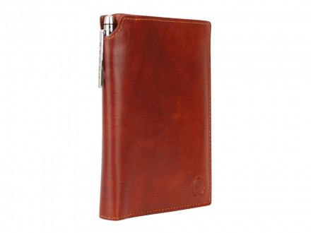Бумажник для документов Cross Vachetta New Cognac, с ручкой Cross, кожа наппа, гладкая, рыже-корич.