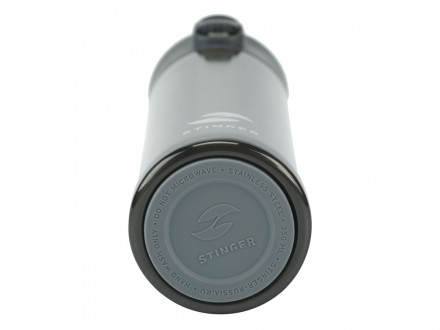 Термокружка Stinger, 0,35 л, сталь/пластик, чёрный глянцевый, 8,4 x 7 x 21,2 см