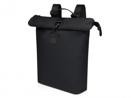 Рюкзак для ноутбука 15,6 Turner объемом 12 л со сворачивающимся верхом, изготовленный из переработанных материалов по стандарту GRS - сплошной черный