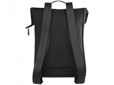 Рюкзак для ноутбука 15,6 Turner объемом 12 л со сворачивающимся верхом, изготовленный из переработанных материалов по стандарту GRS - сплошной черный