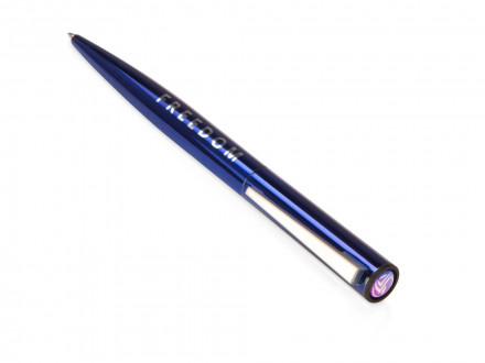 Ручка металлическая шариковая Icicle под полимерную наклейку, темно-синий