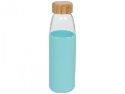 Стеклянная спортивная бутылка Kai с деревянной крышкой и объемом 540 мл,  мятный