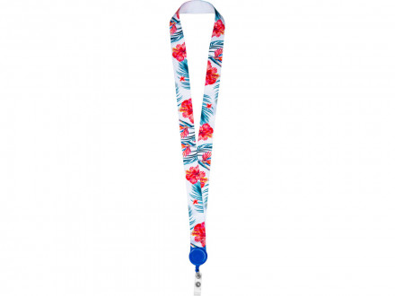 Ланъярд 2,5 см с ретрактором, синий