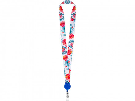 Ланъярд 2,5 см с ретрактором, синий