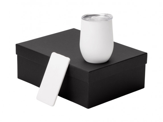 Подарочный набор с термокружкой и повербанком С1, 5000 mAh, белый